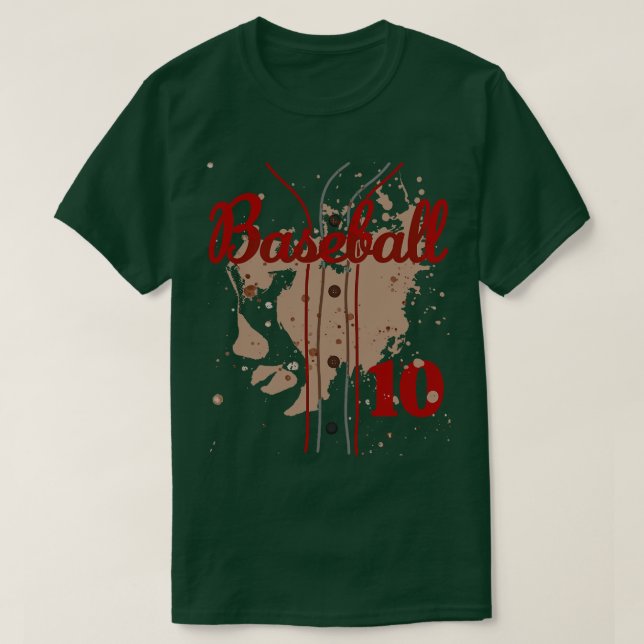 Baseball Jersey Nummer 10 Kids Baseball Uniform Di T-Shirt (Design vorne)
