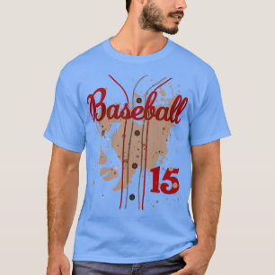 Baseball Jersey Nummer 15 Kids Baseball Uniform Di T-Shirt