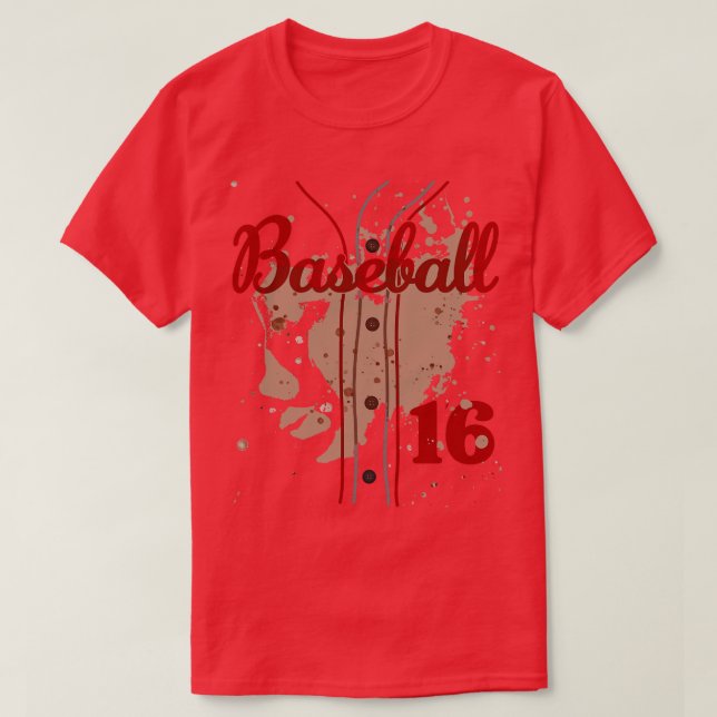 Baseball Jersey Nummer 16 Kids Baseball Uniform Di T-Shirt (Design vorne)