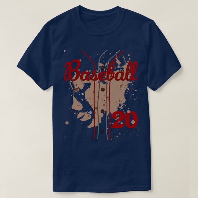 Baseball Jersey Nummer 20 Kids Baseball Uniform Di T-Shirt (Design vorne)