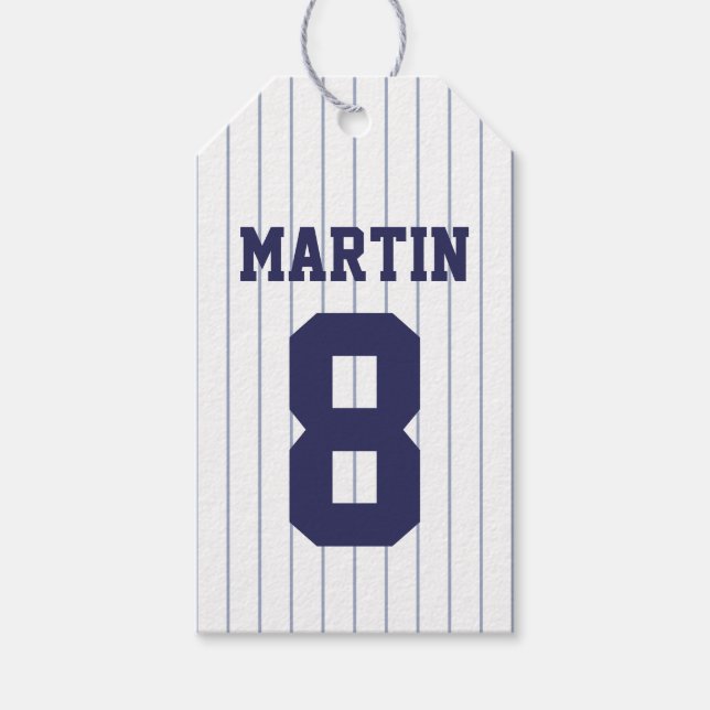 Baseball Jersey - Sportthema Geburtstagsparty Geschenkanhänger (Vorderseite)