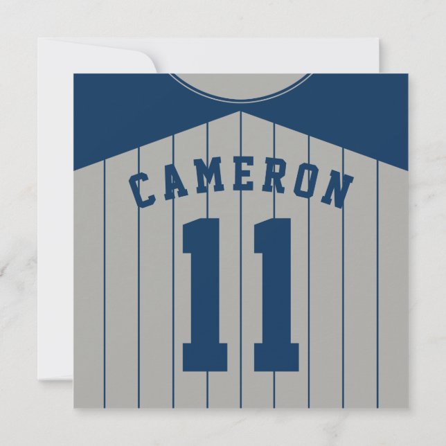 Baseball Jersey Themed Party lädt Template ein Einladung (Rückseite)