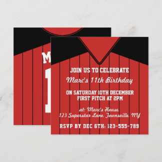 Baseball Jersey Themed Party lädt Template ein Einladung