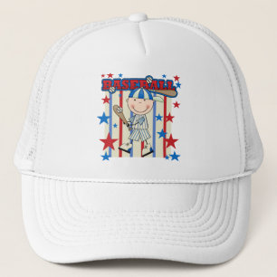 BASEBALL Junge oben an den Schläger-T - Shirts und Truckerkappe