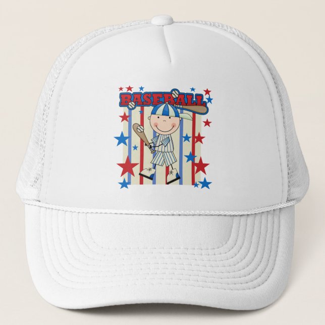 BASEBALL Junge oben an den Schläger-T - Shirts und Truckerkappe (Vorderseite)