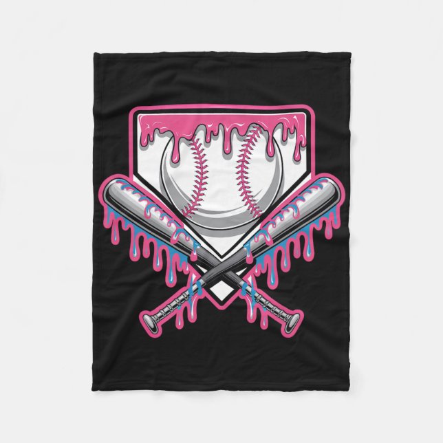 Baseball-Junge und Baseball tropft Baseball-Spiele Fleecedecke (Vorderseite)