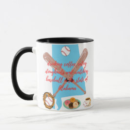 Baseball, Kaffee und Donuts in Alabama Tasse