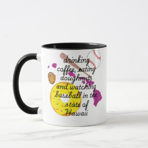 Baseball, Kaffee und Donuts in Hawaii Tasse