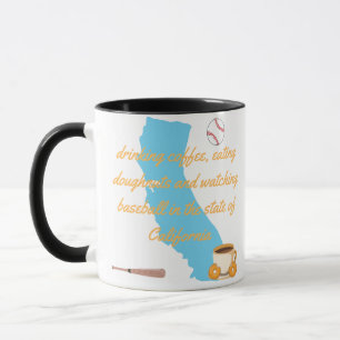 Baseball, Kaffee und Donuts in Kalifornien  Tasse
