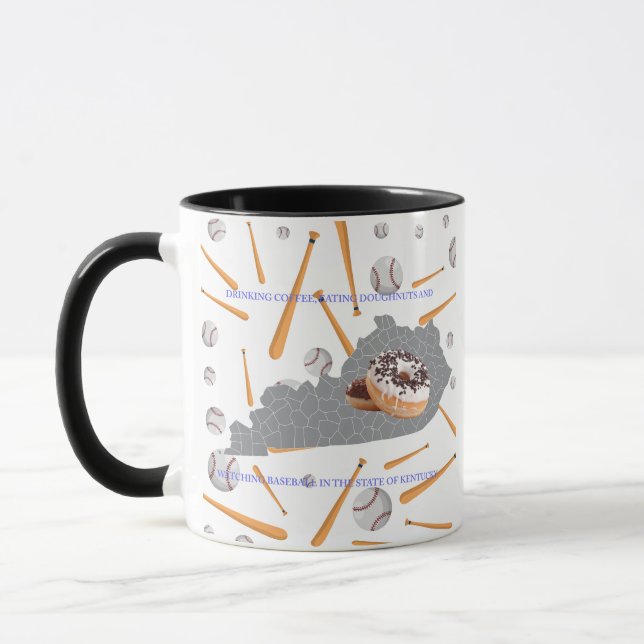 Baseball, Kaffee und Donuts in Kentucky  Tasse (Links)