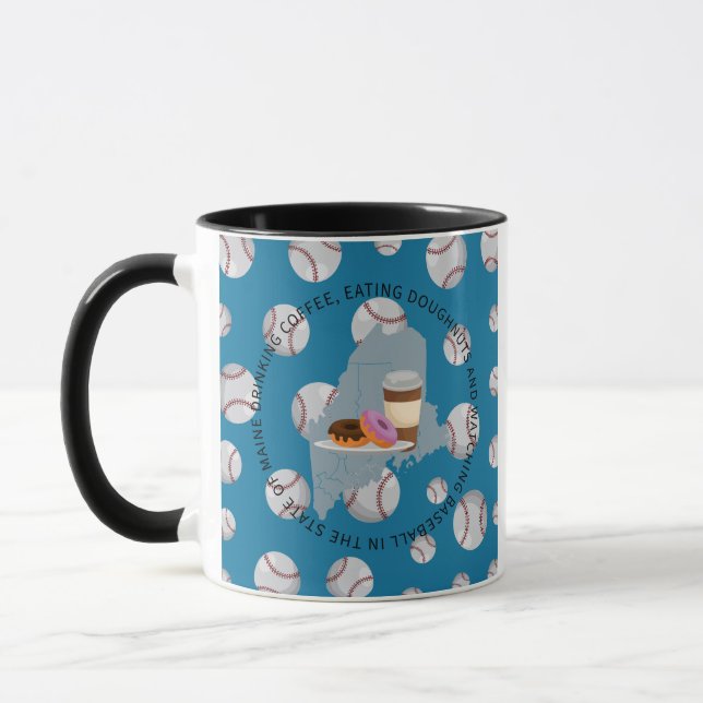 Baseball, Kaffee und Donuts in Maine Tasse (Links)