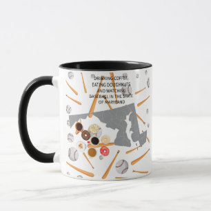 Baseball, Kaffee und Donuts in Maryland  Tasse