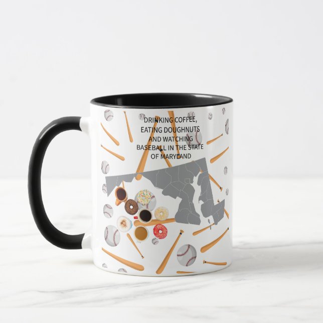 Baseball, Kaffee und Donuts in Maryland  Tasse (Links)