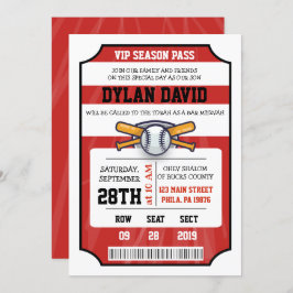 BASEBALL-KARTE Bar-Schläger Mitzvah Einladung