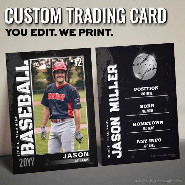 Baseball-Karte-Baseball-Player-Karte Silver Telefonnummerkarte (Custom Baseball Trading Card, Baseball Silver Ball Player Card)