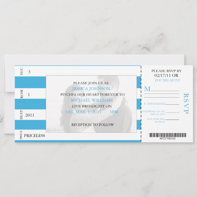 Baseball-Karte Einladung (Vorderseite)