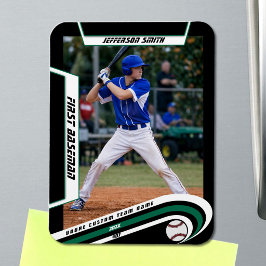 Baseball Keepsakes belebt grünes Schwarzes Custom Magnet