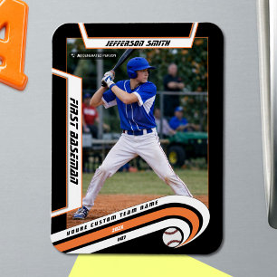 Baseball Keepsakes Lebhaft Orange Black Custom Magnet