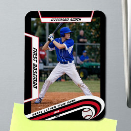 Baseball Keepsakes Lebhaft rotes schwarzes Angewoh Magnet