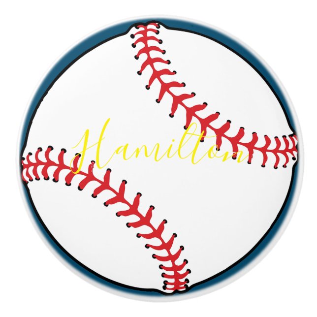 Baseball Keramik Knob mit Name - HAMbyWG Keramikknauf (Vorderseite)