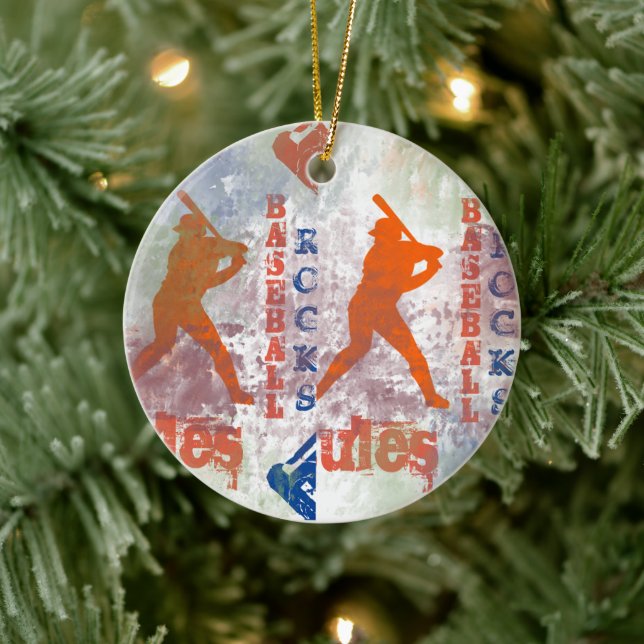 BASEBALL KERAMIK ORNAMENT (Baum)