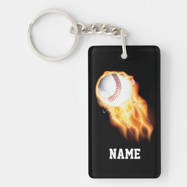 Baseball-Keychains mit NAME oder JAHR und TEAM-NAM Schlüsselanhänger (Vorderseite)