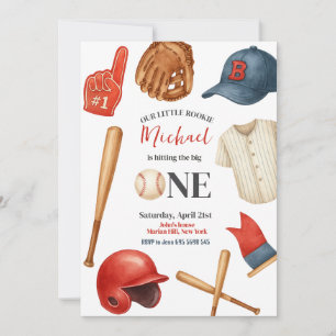 Baseball Kids erste Geburtstagsparty Einladung