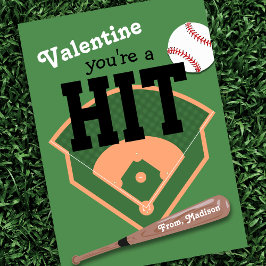 Baseball Kids Klassenzimmer Valentine Feiertagskarte