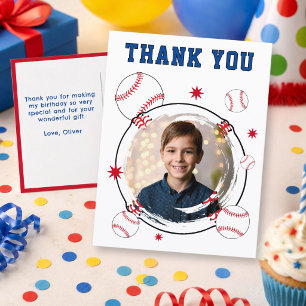 Baseball-Kinder-Geburtstags-Danke-Foto  Postkarte
