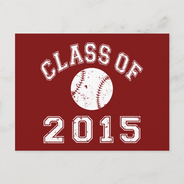 Baseball-Klasse 2015 Postkarte (Vorderseite)
