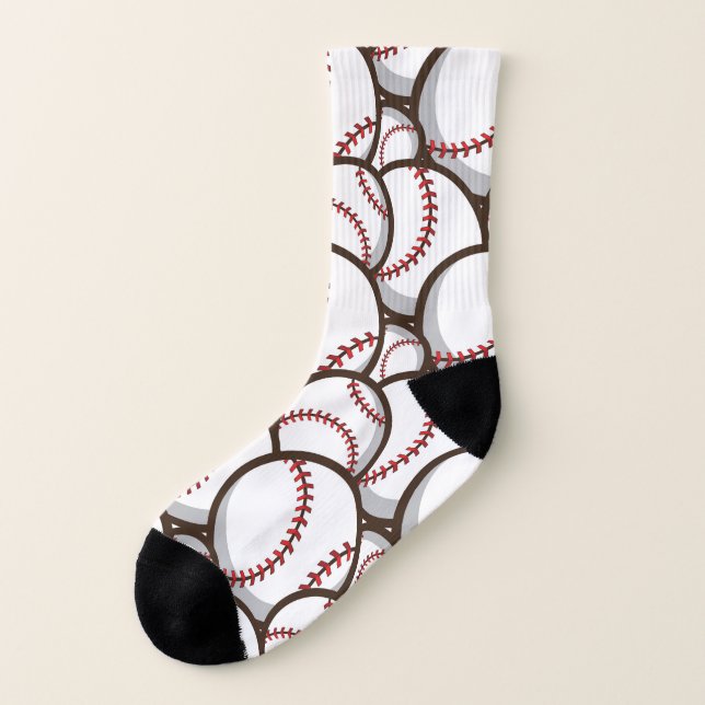 Baseball: Klassisches nahtloses Muster Socken (Links - Außen)