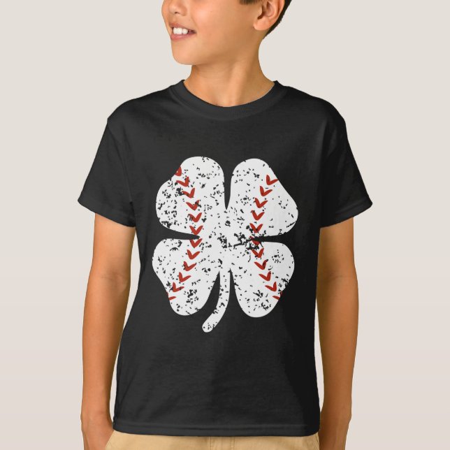 Baseball Kleeblatt St Patricks Day Pitcher Hitter  T-Shirt (Vorderseite)