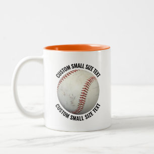 Baseball & Kleiner Text ORANGE 325ml Custom Zweifarbige Tasse