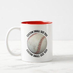 Baseball & Kleiner Text ROT 325g Custom Zweifarbige Tasse