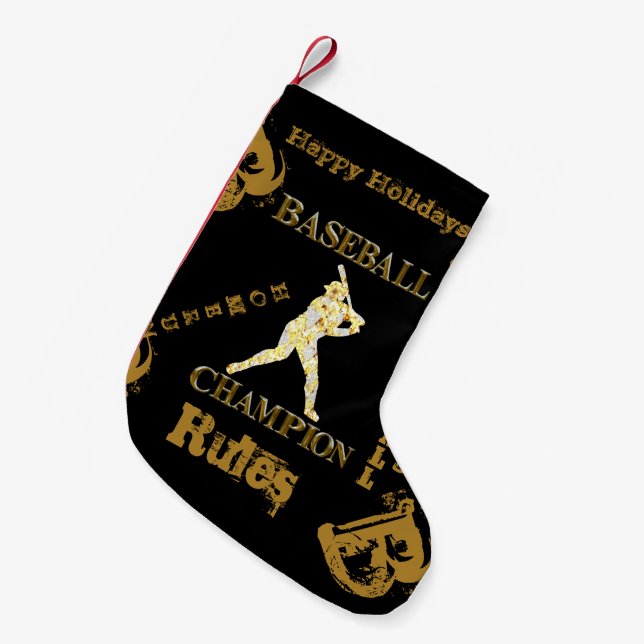 Baseball Kleiner Weihnachtsstrumpf (Vorderansicht (hängend))