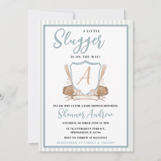 Baseball Kleinigkeit Sportdusche Einladung (Vorderseite)