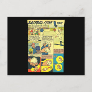 Baseball-Klinik-Comic-Book Wie man wirft Postkarte