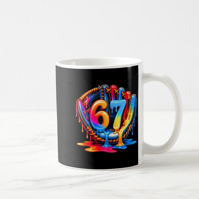 Baseball-Kram Sechs Sieben 67 Eiscreme-Tropf 6 7 B Kaffeetasse (Rechts)
