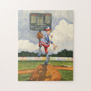 Baseball-Krug auf Hügel durch Jay Throckmorton Puzzle