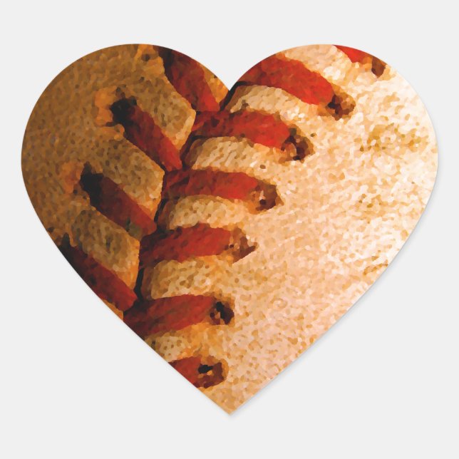 Baseball-Kunst Herz-Aufkleber (Vorderseite)