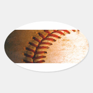 Baseball-Kunst Ovaler Aufkleber