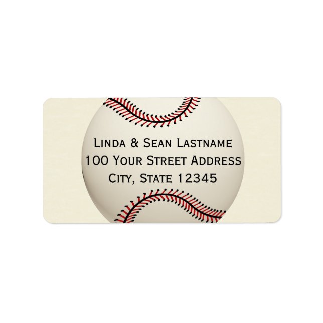Baseball-Label Adressaufkleber (Vorne)