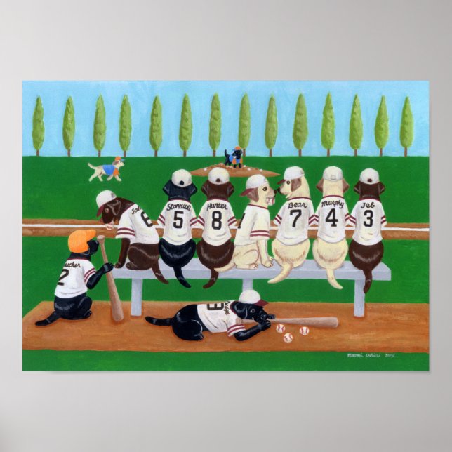 Baseball Labradors Poster (Vorne)