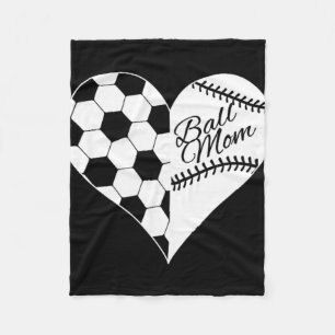 Baseball-Laces Fußball Muster Herz Ball Mama  Fleecedecke