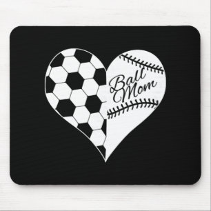 Baseball-Laces Fußball Muster Herz Ball Mama Mousepad