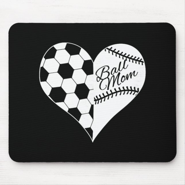 Baseball-Laces Fußball Muster Herz Ball Mama  Mousepad (Vorne)