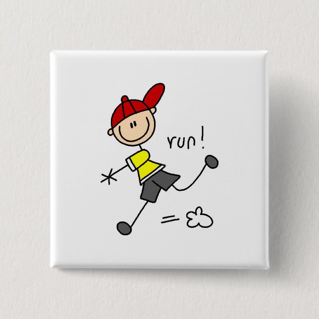 Baseball-Lauf-T-Shirts und Geschenke Button (Vorderseite)