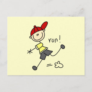 Baseball-Lauf-T-Shirts und Geschenke Postkarte
