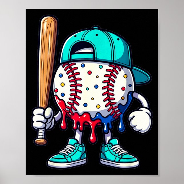 Baseball-Lebensstil 101 Bekleidung Jugend Drip Bas Poster (Vorne)