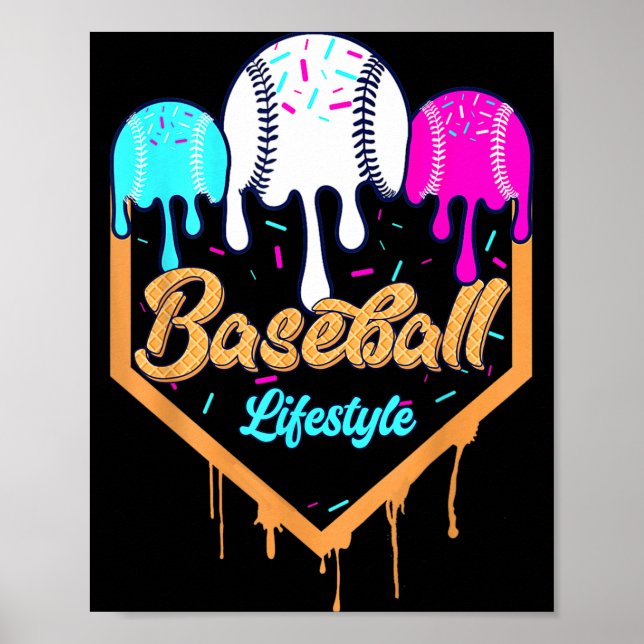 Baseball-Lebensstil 101 Bekleidung Jugend Drip Bas Poster (Vorne)